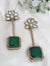 Amrapali inspired, Doublet stone uncut kundan and CZ chandbali Drop earrings, Indian Jewelry