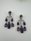 Premium Cubic Zirconia and glass stone in silver color is designer Inspired Statement Long earrings