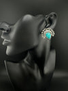 Oxidized German silver small Stone Stud earring