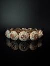 Moissanite Kundan, Enamel, CZ Rajwadi Pacheli Bracelet Bangle Kada, Gold Polish(fits 2.6" wrists)