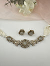 Moissanite Kundan, Pearls, CZ, Stones Choker necklace set, Indian Bridal Jewelry, chic set