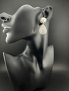 Pearl, Cubic Zirconia, Diamond nano setting, Silver 2 in 1 Dangle earrings, Indian Jewelry