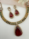 Stones, CZ/AD Gold Plated necklace set, Indian Bridal Jewelry set