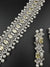 Step cut Crystals and CZ Diamond Statement Necklace Set, White Gold Plated Choker set