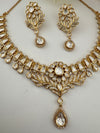 Moissanite Kundan Gold necklace set, Indian Bridal Jewelry set