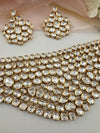 Kundan, Moissanite, CZFlexible Gold Bridal necklace set, Indian Bridal Jewelry