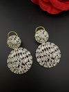 Premium Cubic Zirconia Chandelier Long earrings is designer Inspired, Statement round earring, Bridal, Party, Wedding jewelry
