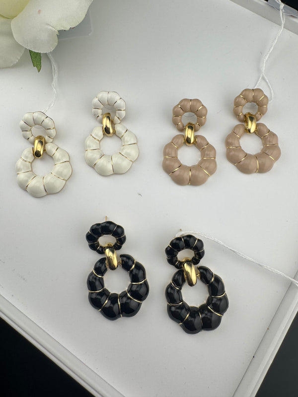 High Quality Premium Enamel and gold Designer Drop Earrings