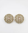 Kundan, Doublet stone, cubic zirconia Big Stud Earrings, designer Inspired, Indian jewelry