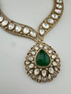 Doublet Stones, CZ, Moissanite, Kundan Gold Plated necklace set, Indian Bridal Jewelry set