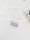 Swarovski Crystals and CZ Diamond all over Necklace Set, White Gold Plated set
