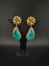CZ and Gold, Doublet Stone Chandelier Drop Earrings, Bridal, Designer jewelry