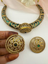 Enamel, Minakari, CZ, Stones Hasli, necklace set, Indian Bridal Jewelry set