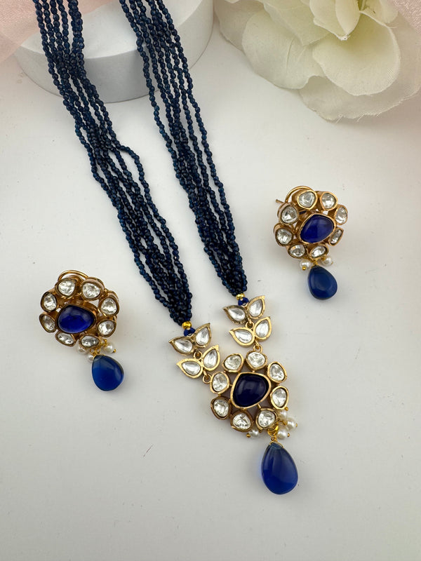 Kundan, CZ, MOP, Pearls, Hydro Beads Long necklace set, Rani haar, everyday wear jewelry