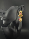 Amrapali inspired Matt Gold, kundan, Turquoise Enamel, Jhumka Earrings, designer jewelry