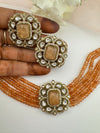 Moissanite Kundan, Hydro beads, CZ, Stones Choker necklace set, Indian Bridal Jewelry, chic set
