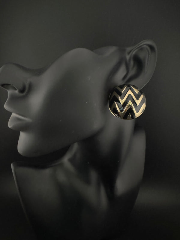 High Quality Enamel and gold designer Oversized Stud earrings, Unique statement earrings
