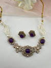 Moissanite Kundan, Pearls, CZ, Stones Choker necklace set, Indian Bridal Jewelry, chic set