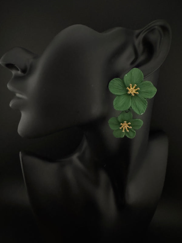 Premium High Quality long drop earrings, lightweight Brass and Acrylic material flower Earrings for party wear/Bridesmaid gift