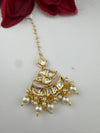 Pearls, Kundan Tikka, Indian Maang Tikka, Headpiece, Bridal jewelry