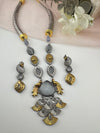 Amrapali inspired, oxidized, CZ, Stone Fusion Long necklace set, Rani haar, everyday wear jewelry