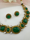 Kundan, Stone, Gold plated necklace set, Indian Bridal Jewelry set