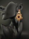 Kundan, stone, cuboz Zirconia Sabyasachi inspired Chandbali Chandelier long earring, designer jewelry