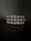 Openable Designer bracelet with Pearls, crystal stones, CZ Nano setting, Fits size upto 2.6"