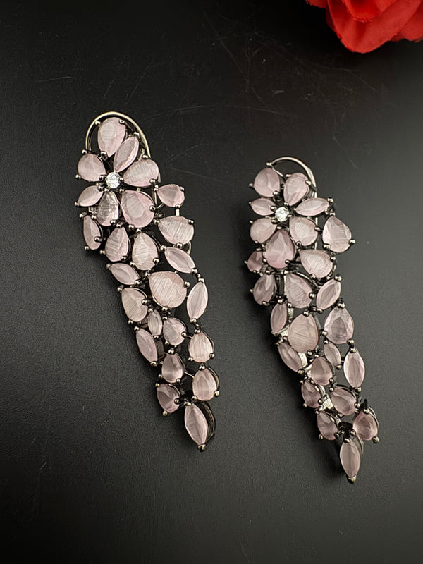 Premium Cubic Zirconia and stones Chandelier Long Victorian earrings is designer Inspired, Statement Long earring, Bridal, Party jewelry