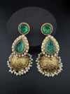 Amrapali Inspired Kundan, Doublet Stone, Pearls Long Jhumka Earrings, Matt Gold Designer Jewelry