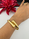 Brushed finished Gold Cuff Bracelet Bangle, Anti Tarnish, fits sizes upto 2.6"