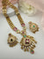 Rajwadi Kundan Enamel Pearl Gold Necklace Set, Indian Bridal Rani Haar
