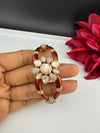 Moissanite Kundan, Enamel, CZ Adjustable Bracelet Bangle, Gold Polish Designer Bangle