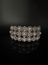 Openable Designer bracelet with Pearls, crystal stones, CZ Nano setting, Fits size upto 2.6"