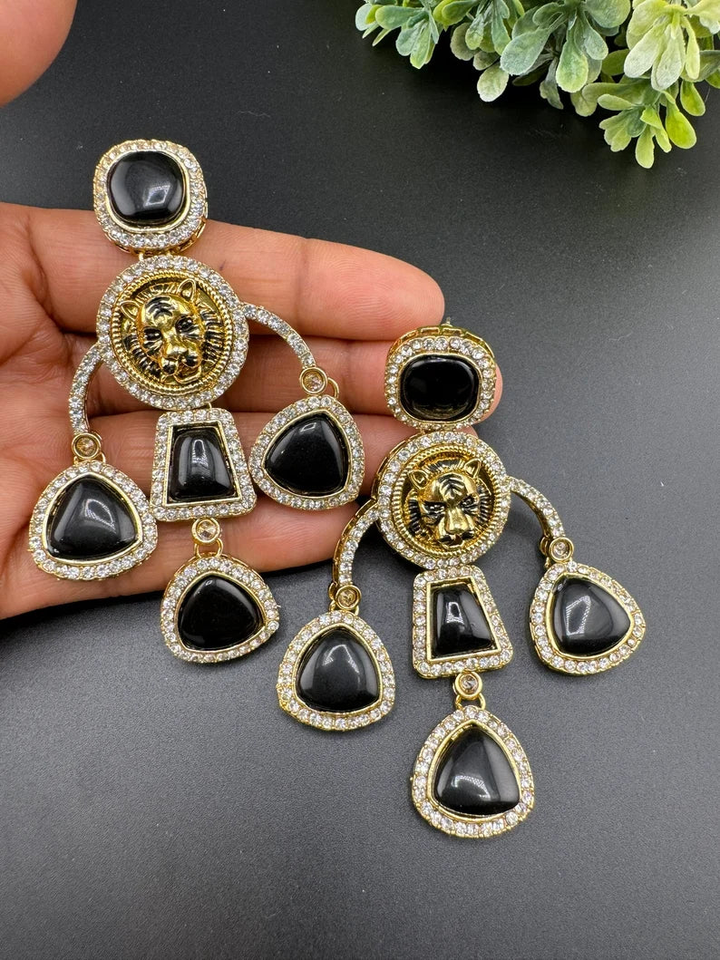 Inspired By Sabyasachi earring Chand Bali, Chandelier Long earring