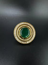 Monalisa stone, CZ Adjustable Finger Ring
