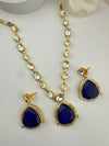 Kundan, Polki, CZ, Doublet Stones Golden necklace set, kundan haar, everyday wear jewelry