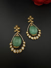 Kundan, CZ, Gold, Doublet Stone Chandelier Long Drop Earrings, Moissanite, CZ, Designer jewelry