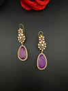 Kundan, CZ, Gold, Doublet Stone Chandelier Long Earrings, Bridal, Moissanite, CZ, Designer jewelry
