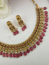 Rajwadi kundan Pearls Gold necklace set with earrings, Indian Bridal Jewelry set