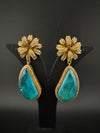 CZ and Gold, Doublet Stone Chandelier Drop Earrings, Bridal, Designer jewelry
