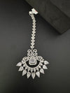 Silver Cubic Zirconia/Diamond Tikka, Indian Maang Tikka, Headpiece, Bridal jewelry (Copy)