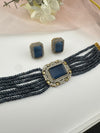 Moissanite Kundan, Hydro beads, CZ, Stones Choker necklace set, Indian Bridal Jewelry, chic set