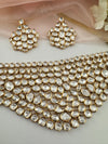Kundan, Moissanite, CZFlexible Gold Bridal necklace set, Indian Bridal Jewelry