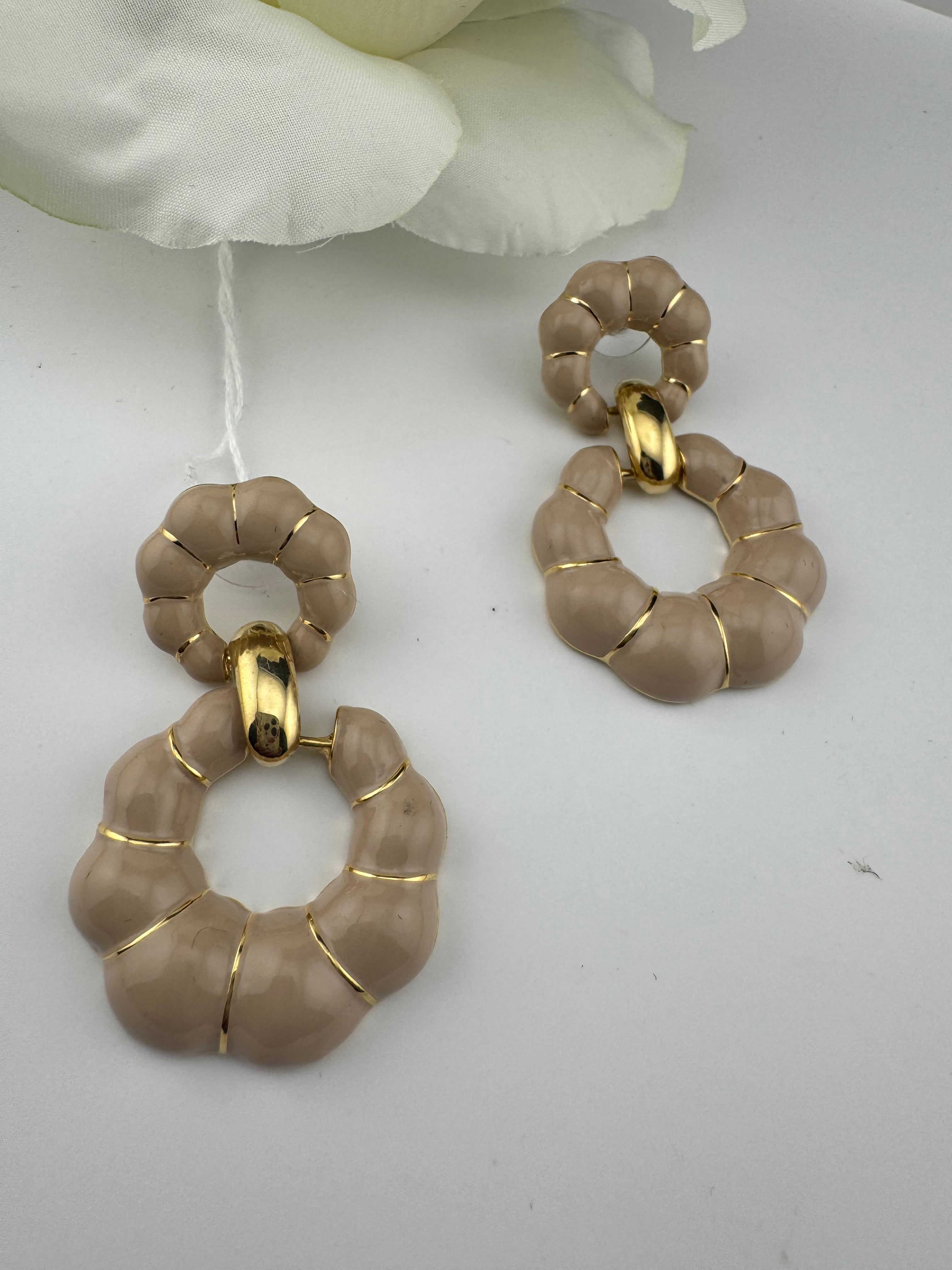 High Quality Premium Enamel and gold Designer Drop Earrings