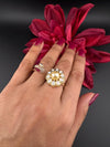 3D Premium 2 Finger Ring in kundan, Italian Mina(Enamel)/Adjustable Finger Ring/Indian Jewelry/Bollywood Jewelry/Indian Wedding jewelry