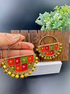 Beaded Pastel multicolor Heart with Tassel earring, Handmade earring