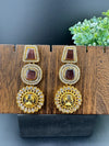 Premium Sabyasachi inspired designer Chand Bali earring Wine Brown color, Long Chandelier earring