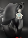 Premium Nano Setting Cubic Zirconia Carved Stone Pearls Drop earrings in unique 3D shape, stylish, Statement earring/Bridal Bridesmaid gift