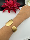 Brushed finished Gold Chunky Cuff Bracelet Bangle, Anti Tarnish, fits sizes upto 2.6"